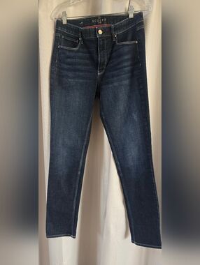 White House Black Market Dark Blue High-Rise Sculpt Skinny Jeans